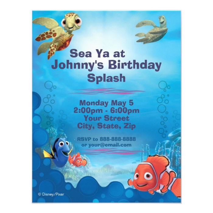 Finding Nemo Birthday Invitation