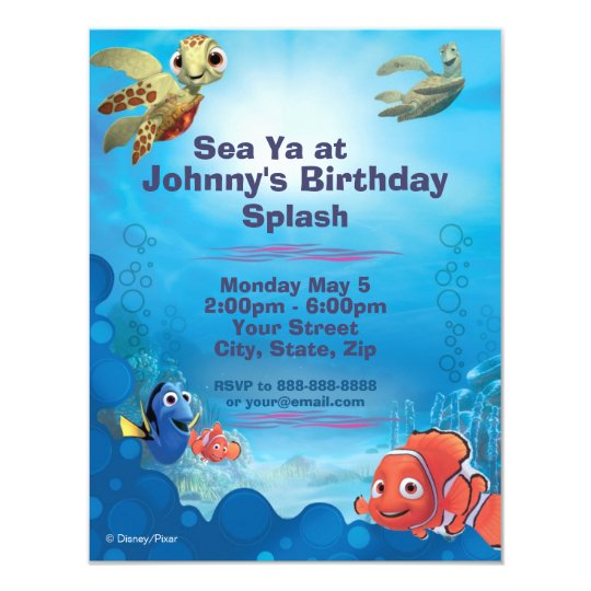 finding nemo birthday invitation zazzle, Birthday invitations