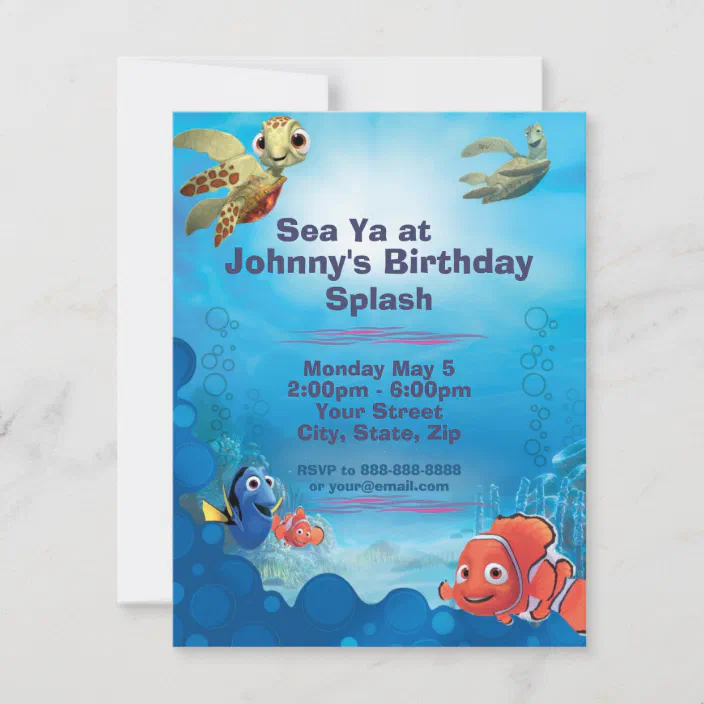 finding nemo birthday invitation zazzle com