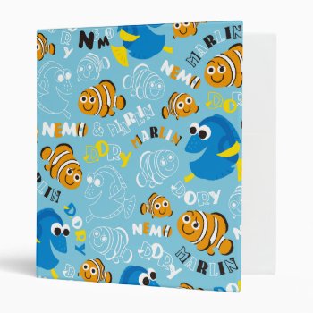 Finding Nemo | Dory And Nemo Pattern 3 Ring Binder by FindingDory at Zazzle