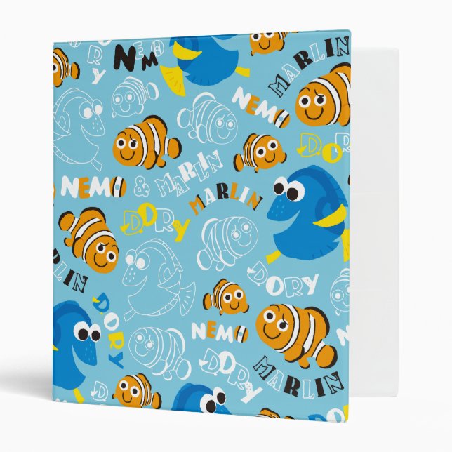 Finding Nemo | Dory and Nemo Pattern 3 Ring Binder (Front/Inside)