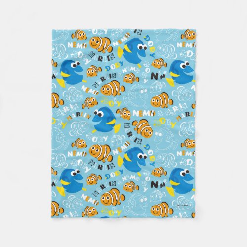 Finding Nemo  Dory and Nemo Pattern Fleece Blanket