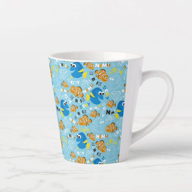 Finding Nemo | Dory and Nemo Pattern Latte Mug (Right)