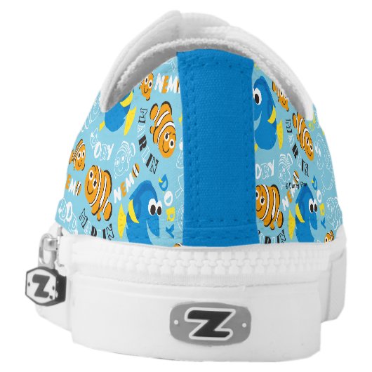 Finding Nemo | Dory and Nemo Pattern Low-Top Sneakers (Left Shoe Back)