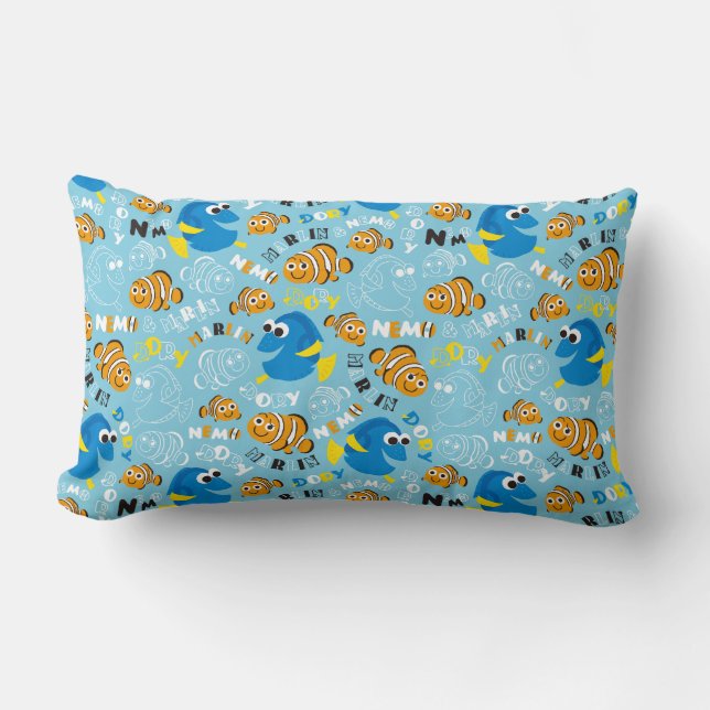 Finding Nemo | Dory and Nemo Pattern Lumbar Pillow (Front)