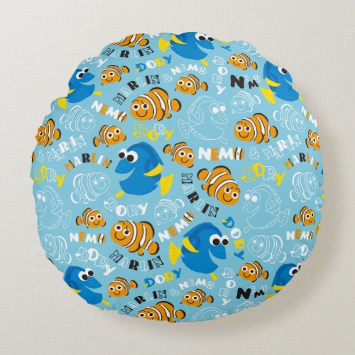 Finding Nemo  Dory and Nemo Pattern Round Pillow