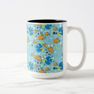 Finding Nemo   Dory and Nemo Pattern Two-Tone Coffee Mug