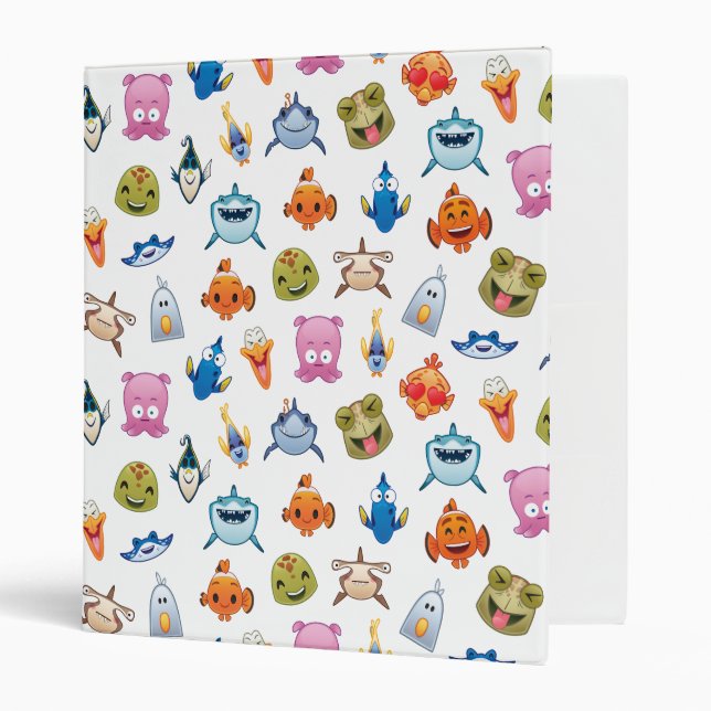 Finding Nemo Emoji Pattern 3 Ring Binder (Front/Inside)
