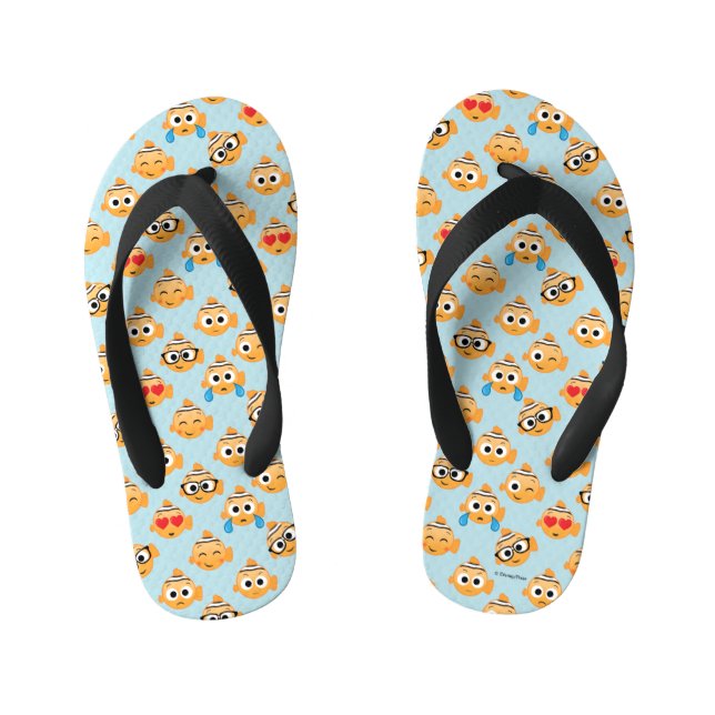 Finding Nemo | Emoji Pattern Kid's Flip Flops (Footbed)