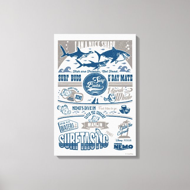 Finding Nemo | I Am A Nice Shark Canvas Print (Front)