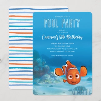 Finding Nemo Pool Party Birthday Invitation