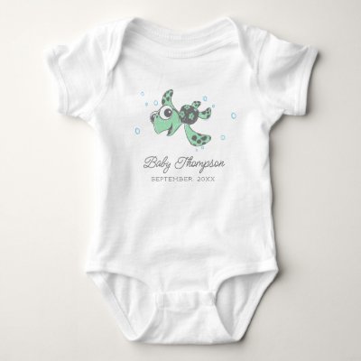Finding Nemo Squirt Announcement Date Baby Bodysuit