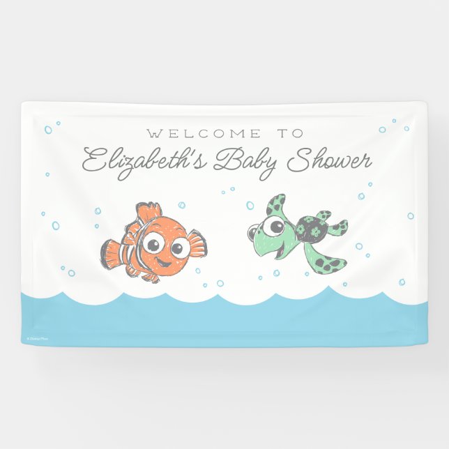 Finding Nemo & Squirt Baby Shower Banner (Horizontal)