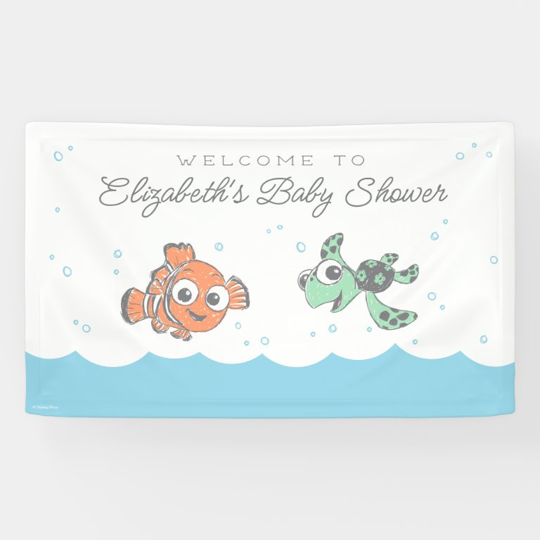 Finding Nemo &amp; Squirt Baby Shower Banner