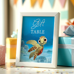 Finding Nemo Squirt Baby Shower Cards & Gifts Poster