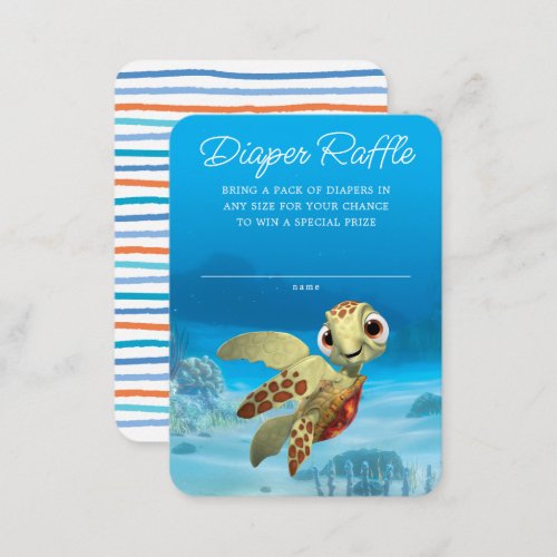 Finding Nemo Squirt Baby Shower Diaper Raffle Place Card