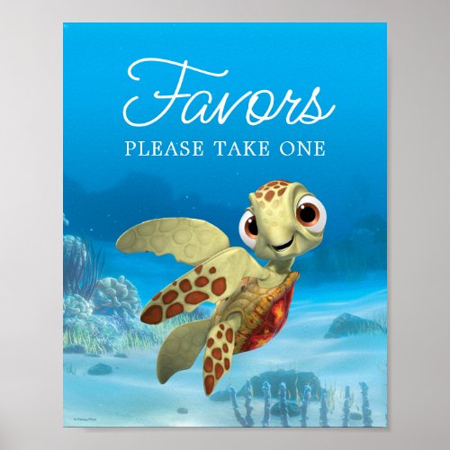 Finding Nemo  Squirt Baby Shower Favors Poster