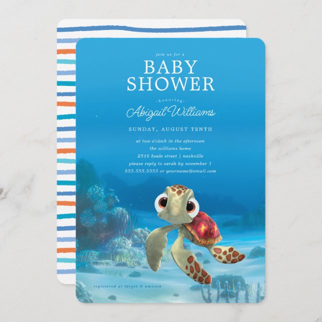 Finding Nemo Squirt Baby Shower Invitation (Front/Back)