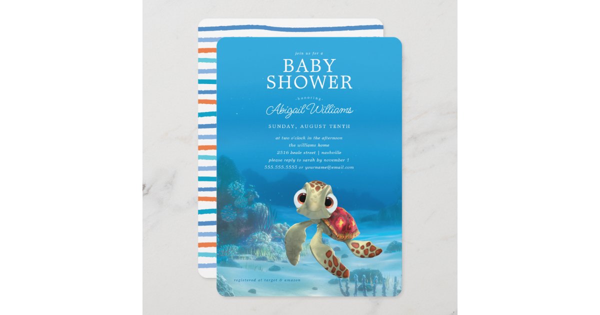 Finding Nemo Squirt Baby Shower Invitation