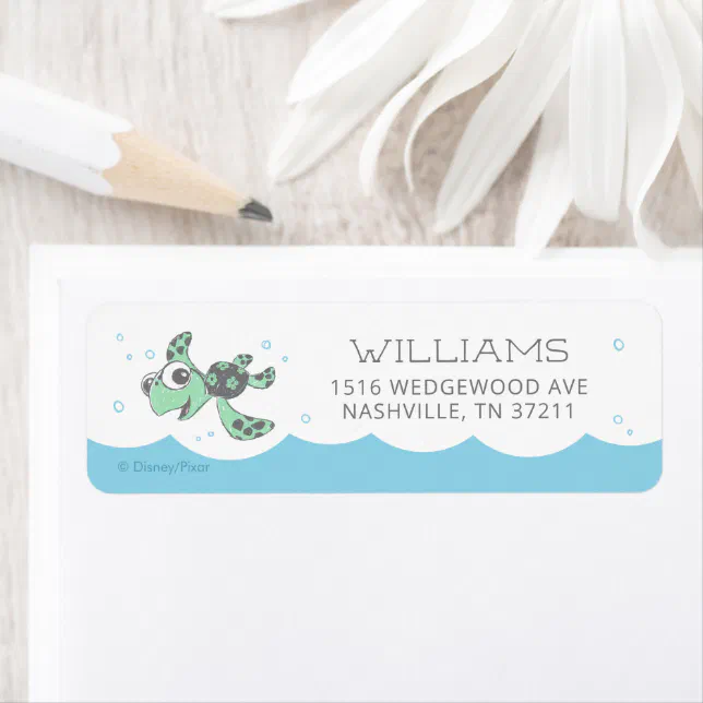 Finding Nemo | Squirt Baby Shower Label | Zazzle