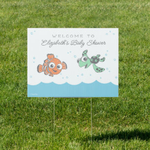 Finding Nemo & Squirt Baby Shower Sign