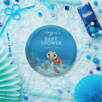 Finding Nemo | Squirt Baby Shower Welcome Sign Paper Plates by FindingDory at Zazzle