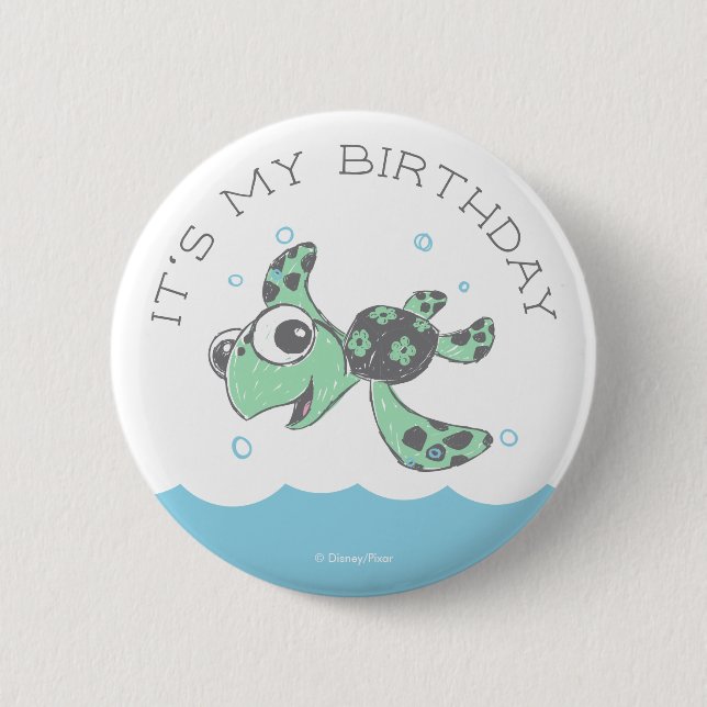 Finding Nemo Squirt Birthday  Button (Front)