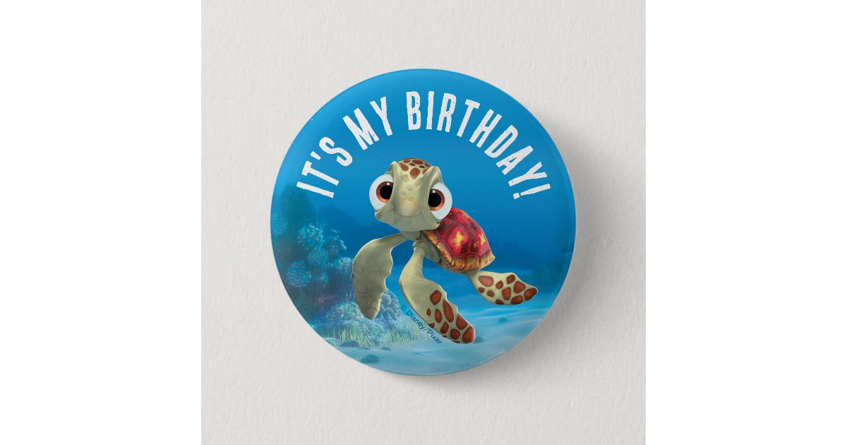 Finding Nemo Squirt First Birthday Button | Zazzle
