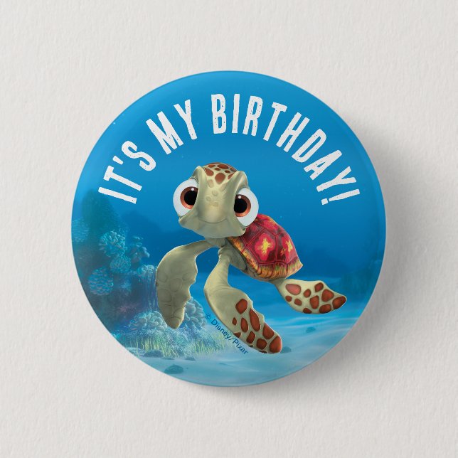 Finding Nemo Squirt First Birthday Button (Front)