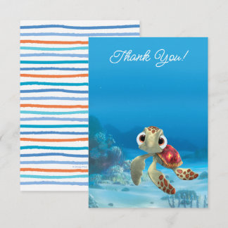 Finding Nemo Squirt First Birthday Thank You Invitation