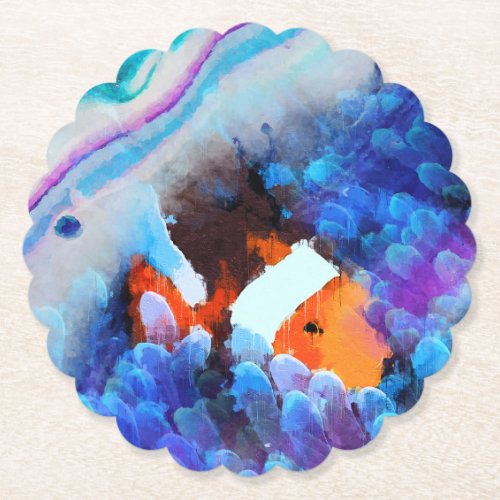 Finding Nemo _ Underwater Abstract Art    Paper Coaster