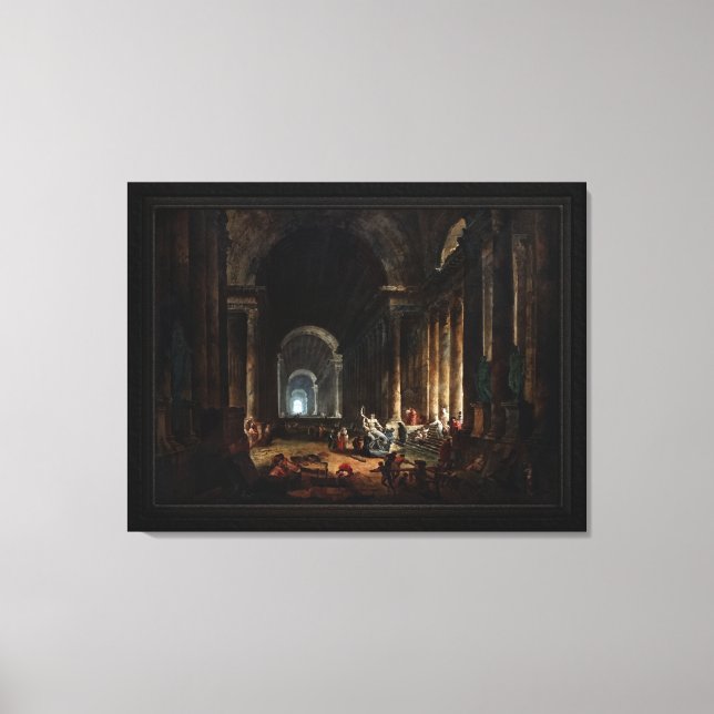 Finding Of The Laocoon by Hubert Robert Canvas Print (Front)