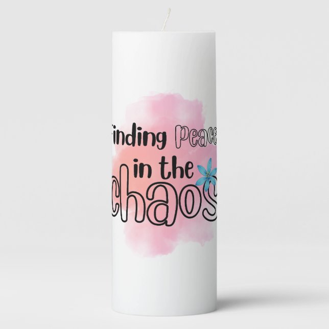 Finding Peace Pillar Candle (Front)