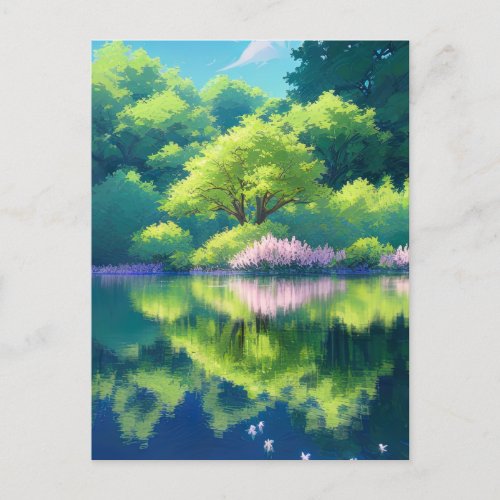 Finding Solace in the Charming Green Forest Postcard