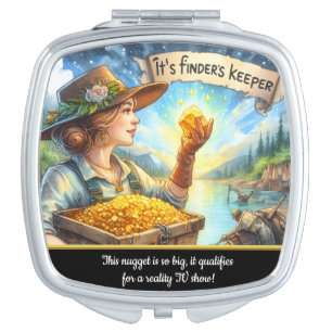 Finding treasures by the riverside at dusk compact mirror