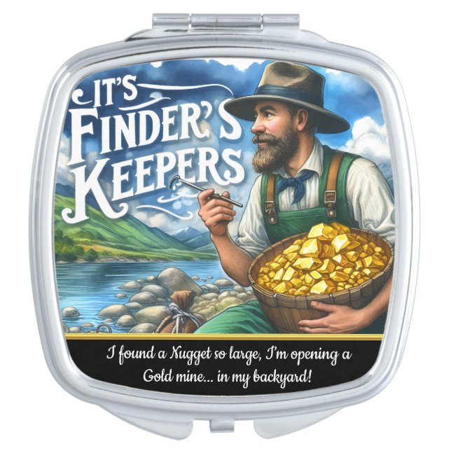 Finding treasures by the tranquil river compact mirror (Front)