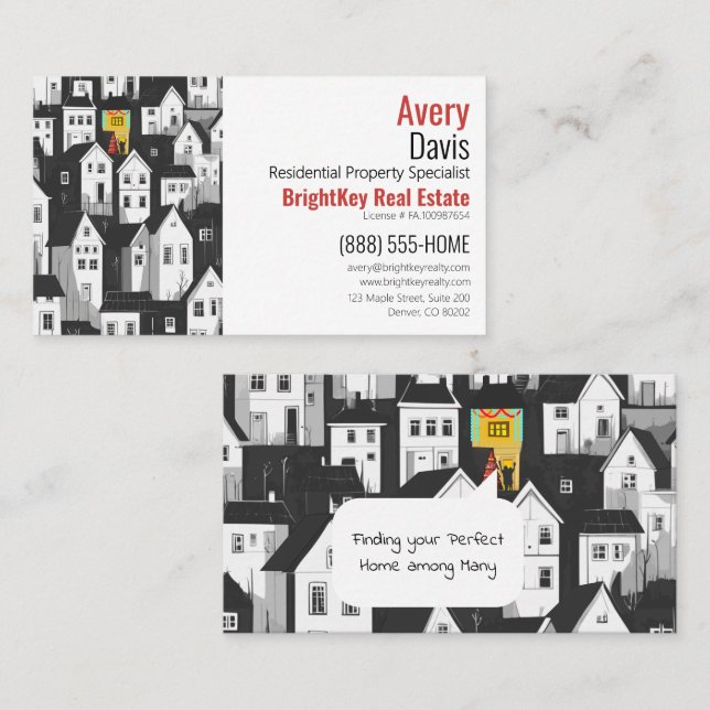 Finding Your Perfect Home Real Estate  Business Card (Front/Back)