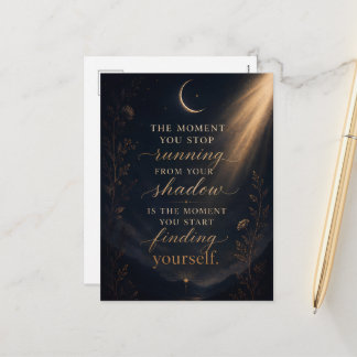 Finding Yourself Shadow Work Gold Moon Art Holiday Postcard
