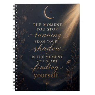 Finding Yourself Shadow Work Gold Moon Art Notebook