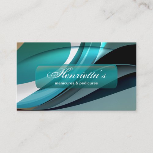 Aqua Curve Abstract Colorful Vector Business Card Template