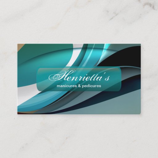 Customizable Aqua Curve Abstract Colorful Vector Business Card Template