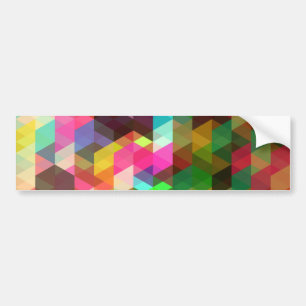 Fine Abstract Geometric Retro Fashion Bumper Sticker
