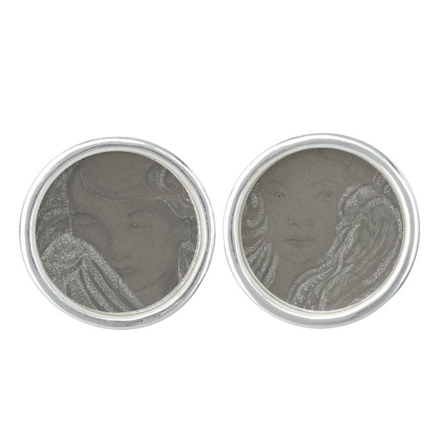 Fine Art Angel Drawings Cufflinks (Front)