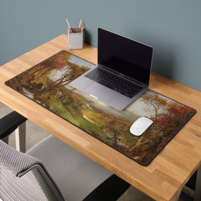 Fine Art Autumn On The Hudson River Landscape Desk Mat (Office 2)