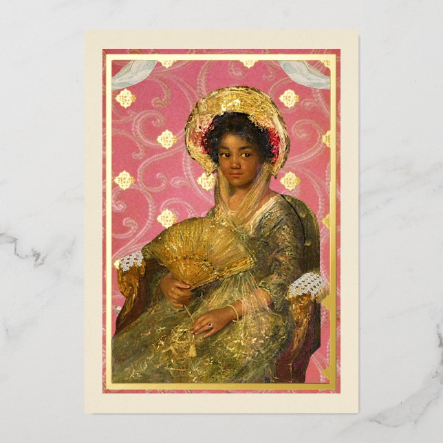 Fine Art Beauty Valentine Foil Holiday Card (Front)