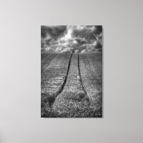 Fine Art, Been and Gone - tracks in a wheat field Canvas Print