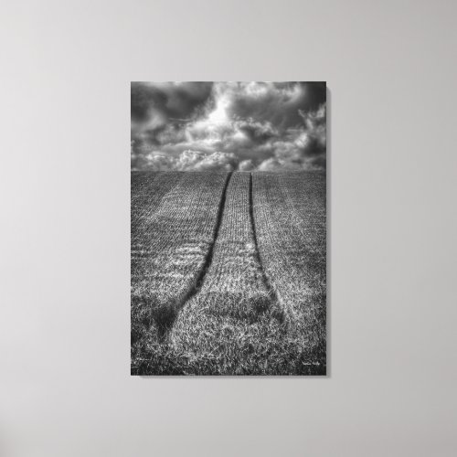 Fine Art, Been and Gone - tracks in a wheat field Canvas Print