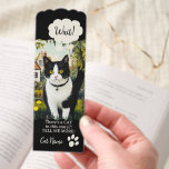 Fine Art Black and White Cat  Bookmarks<br><div class="desc">Bookmark featuring a painting of a cute black and white cat in a garden. With your custom texts and signed with a paw print by your own cat.</div>