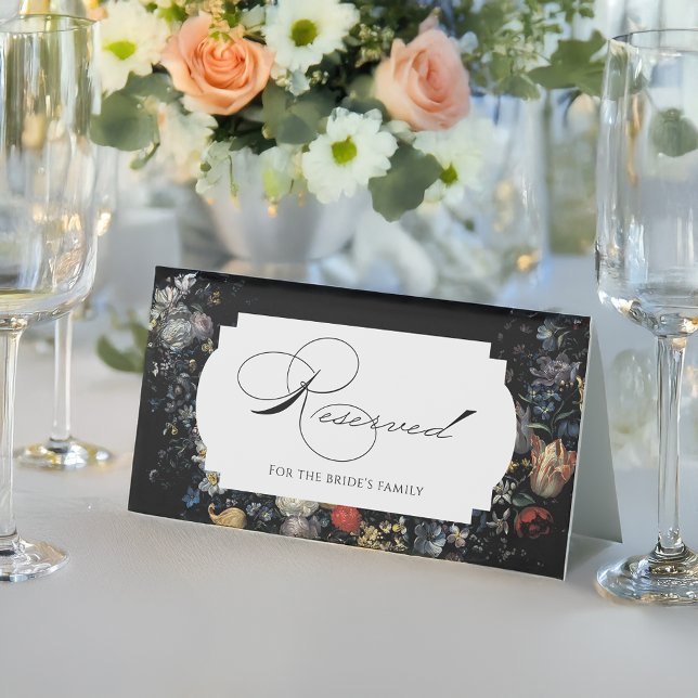 Fine Art Black Floral Calligraphy Table Tent (Creator Uploaded)