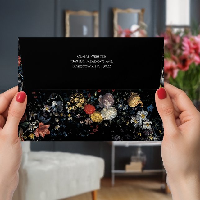 Fine Art Black Floral  Envelope (Creator Uploaded)